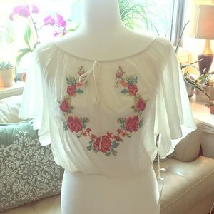 Floral Embroidered Crop Top